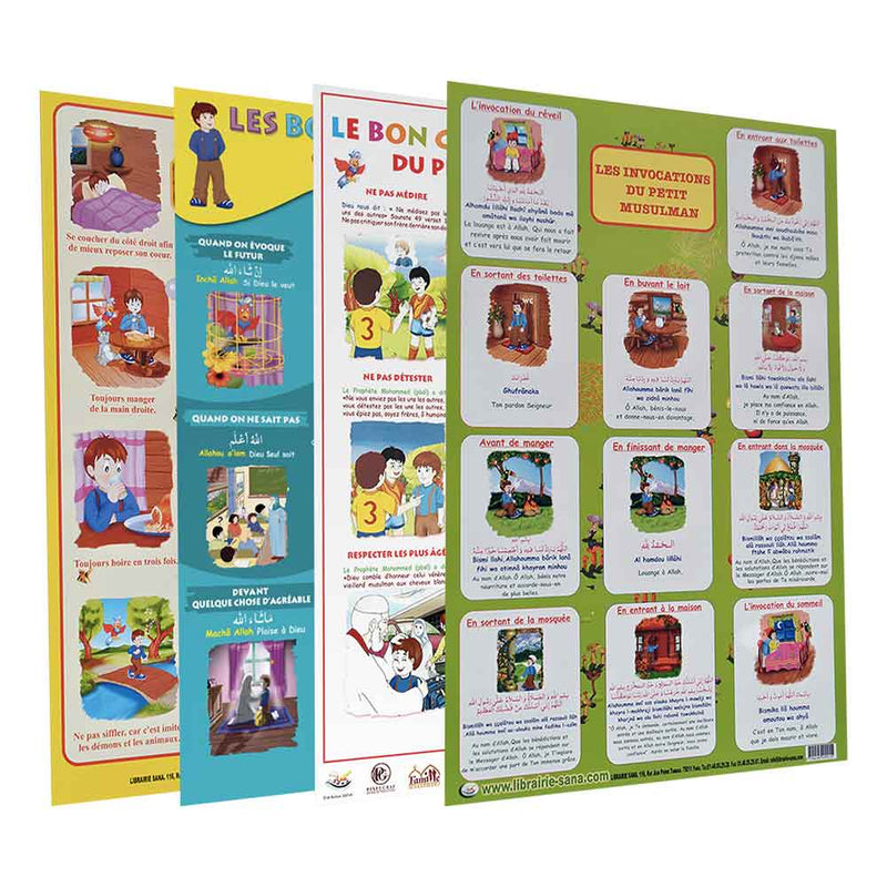 Pack 4 posters éducatifs (Hicham) — Éducation islamique avec Hicham Famille Musulmane