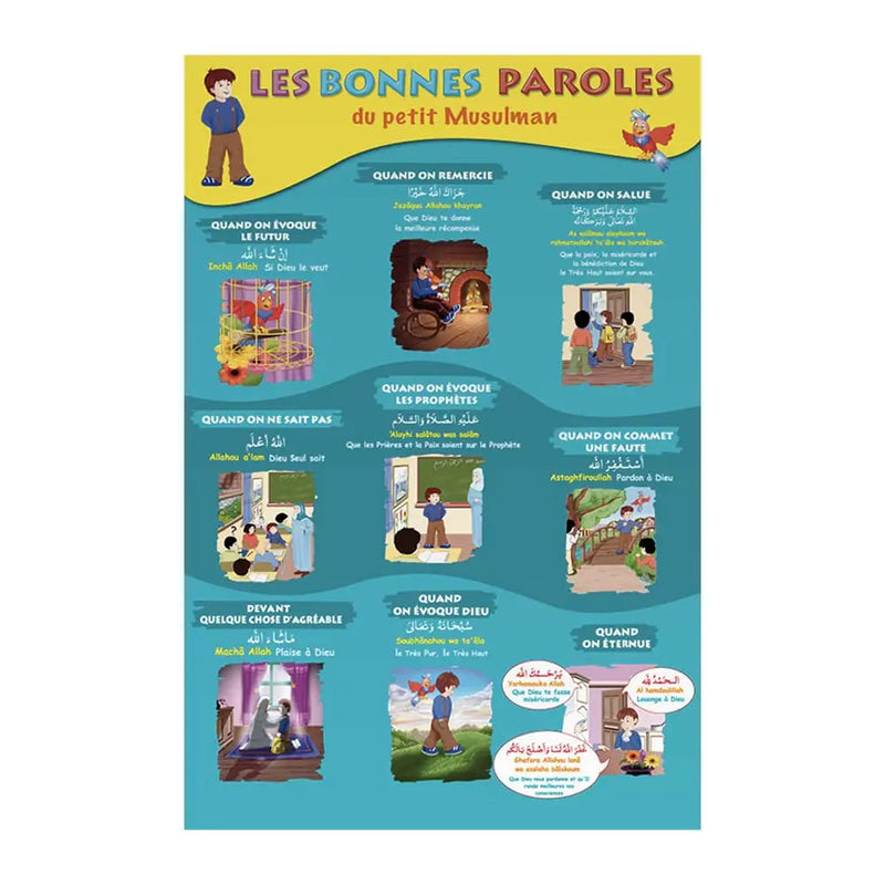 Les bonnes paroles du petit Musulman (poster) — Éducation islamique avec Hicham Famille Musulmane