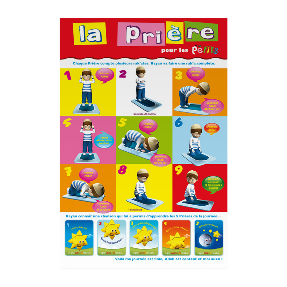 La Prière pour les petits (poster) — Guide islamique illustré Famille Musulmane
