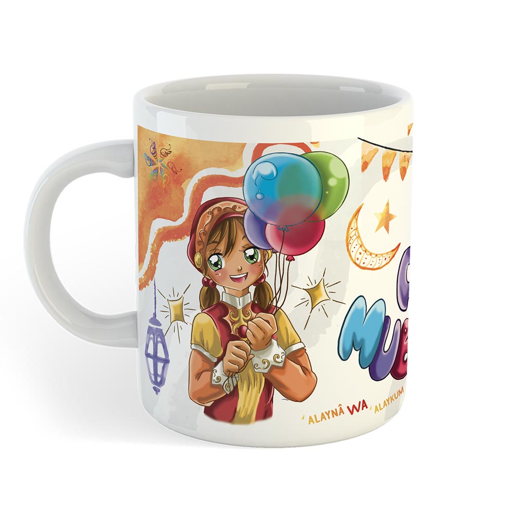 Mug 'Îd Mubarak fille — Cadeau islamique original
