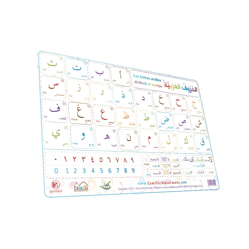 Les lettres arabes (poster) — Méthode arabe pour francophones Famille Musulmane