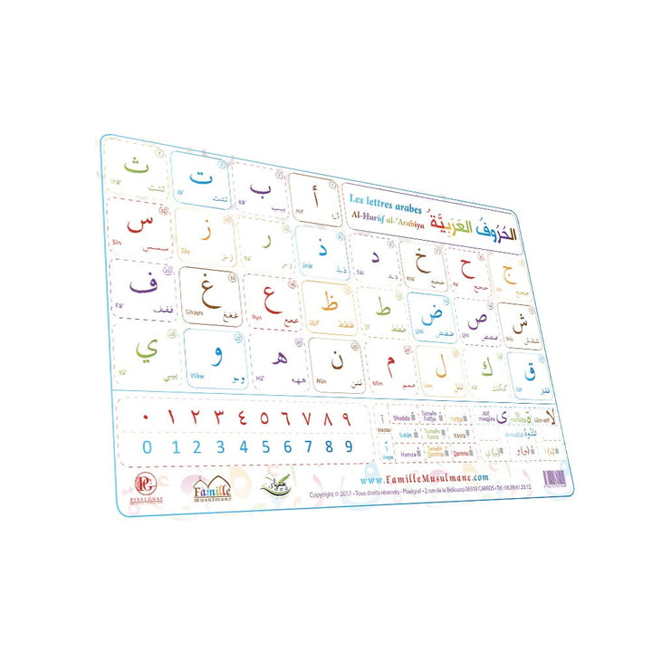 Les lettres arabes (poster) — Méthode arabe pour francophones Famille Musulmane