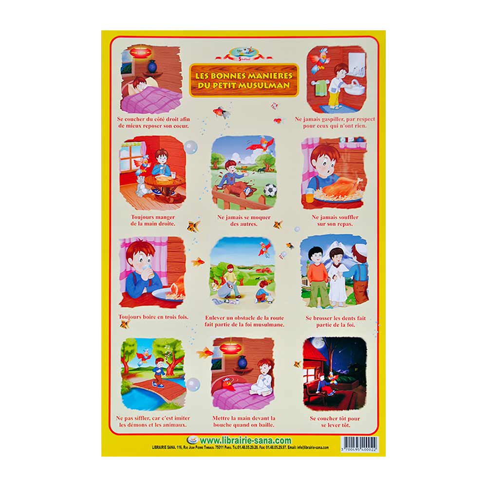 Les bonnes manières du petit Musulman (poster) — Éducation islamique avec Hicham Famille Musulmane