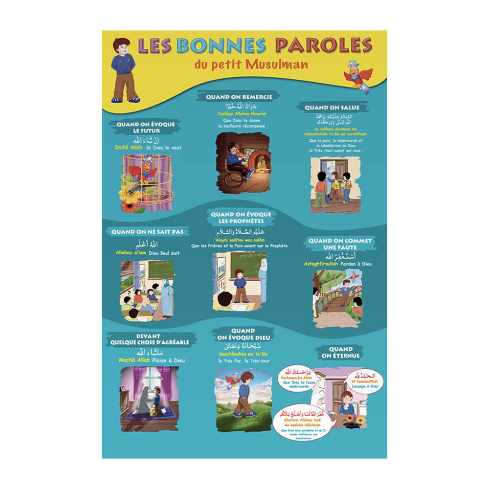 Les bonnes paroles du petit Musulman (poster) — Éducation islamique avec Hicham Famille Musulmane