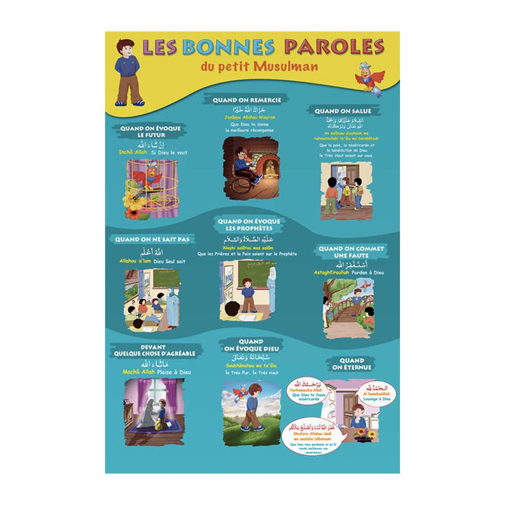 Les bonnes paroles du petit Musulman (poster) — Éducation islamique avec Hicham Famille Musulmane